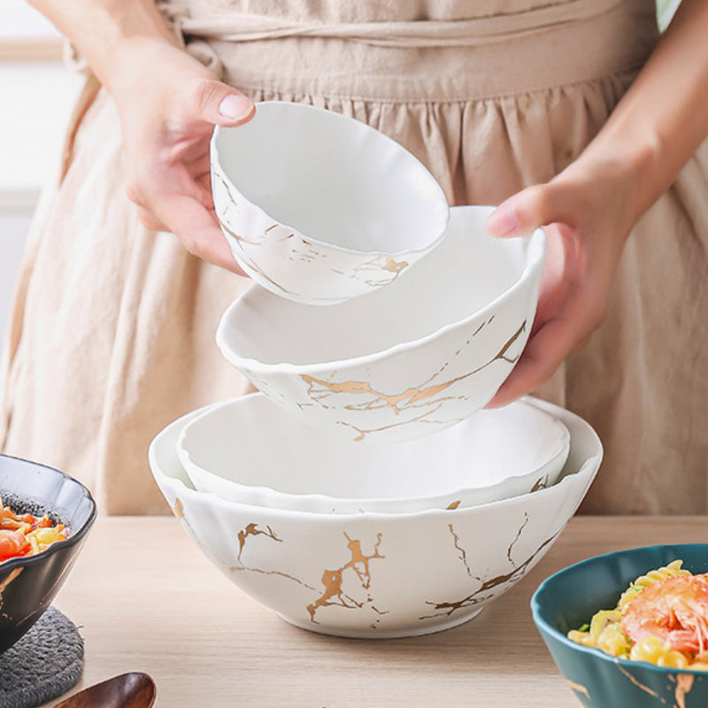 Marble Texture Soup Bowl - Bowl, soup bowl, ceramic bowl, snack bowls, curry bowl, popcorn bowls | Bowls for dining table & home decor