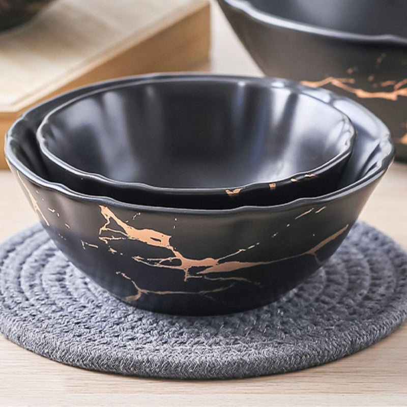 Marble Texture Soup Bowl - Bowl, soup bowl, ceramic bowl, snack bowls, curry bowl, popcorn bowls | Bowls for dining table & home decor