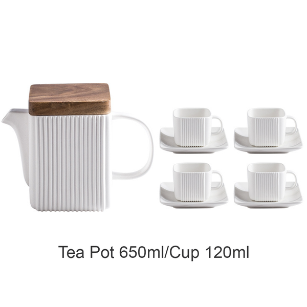 Ceramic Tea Set White - Tea cup set, tea set, teapot set | Tea set for Dining Table & Home Decor