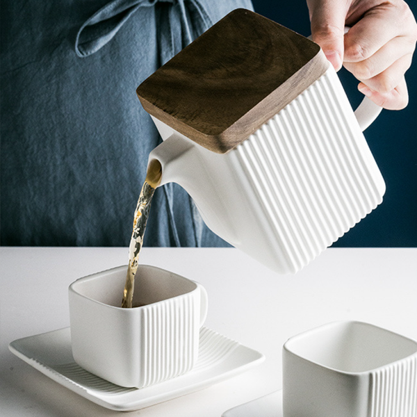Ceramic Tea Set White - Tea cup set, tea set, teapot set | Tea set for Dining Table & Home Decor