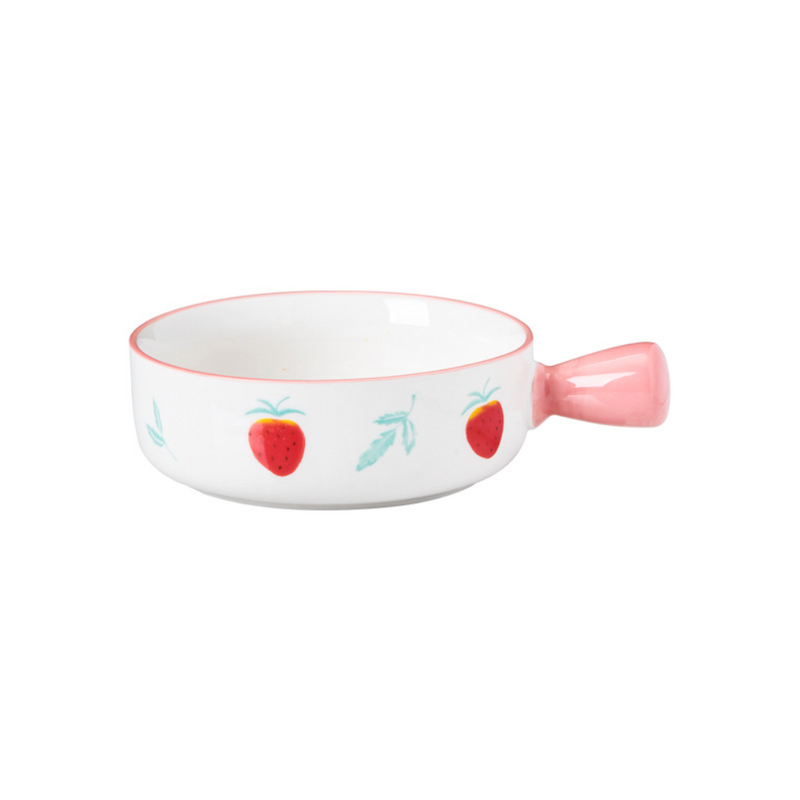 Fruit Printed Bowl - Ceramic bowl, salad bowls, snack bowls, bowl with handle | Bowls for dining table & home decor