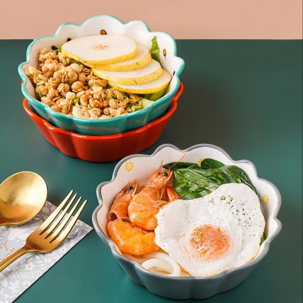 Bloom Dish - Bowl, ceramic bowl, serving bowls, noodle bowl, salad bowls, baking bowls | Bowls for dining table & home decor
