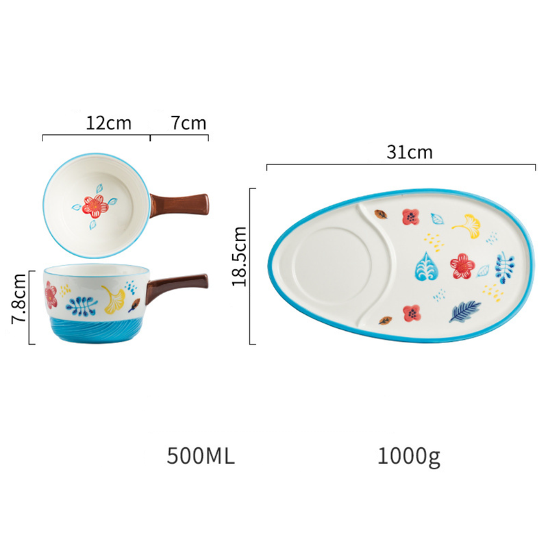 Pot and Tray Set - Soup bowl, serving bowl set, noodle bowl, plates and bowls | Bowls for dining table & home decor