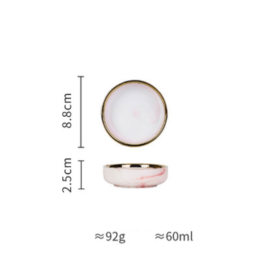 Pink Marble Plate - Serving plate, snack plate, ceramic dinner plates| Plates for dining table & home decor
