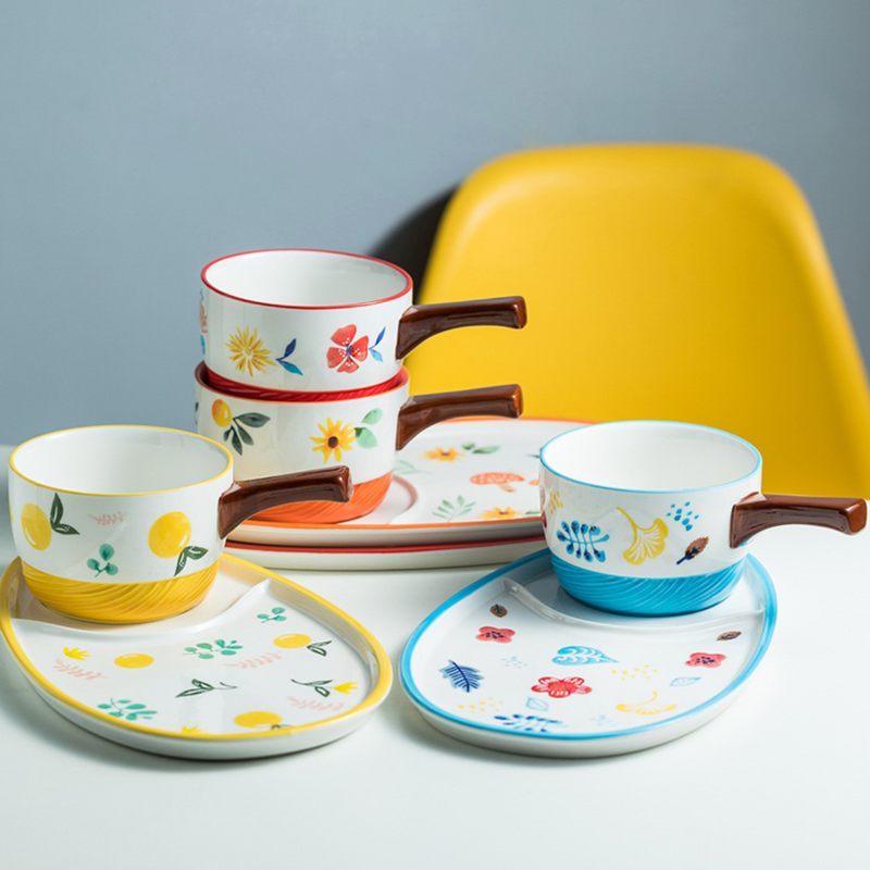 Pot and Tray Set - Soup bowl, serving bowl set, noodle bowl, plates and bowls | Bowls for dining table & home decor