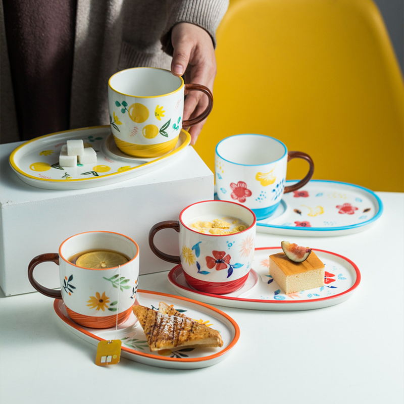 Cup And Plate Set- Tea cup, coffee cup, cup for tea | Cups and Mugs for Office Table & Home Decoration