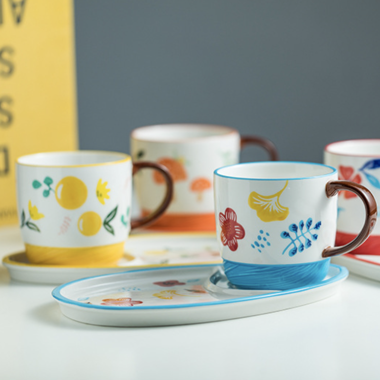 Cup And Plate Set- Tea cup, coffee cup, cup for tea | Cups and Mugs for Office Table & Home Decoration