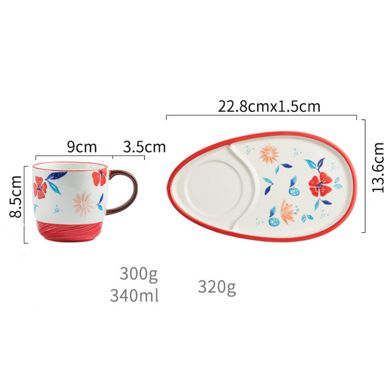 Cup And Plate Set- Tea cup, coffee cup, cup for tea | Cups and Mugs for Office Table & Home Decoration