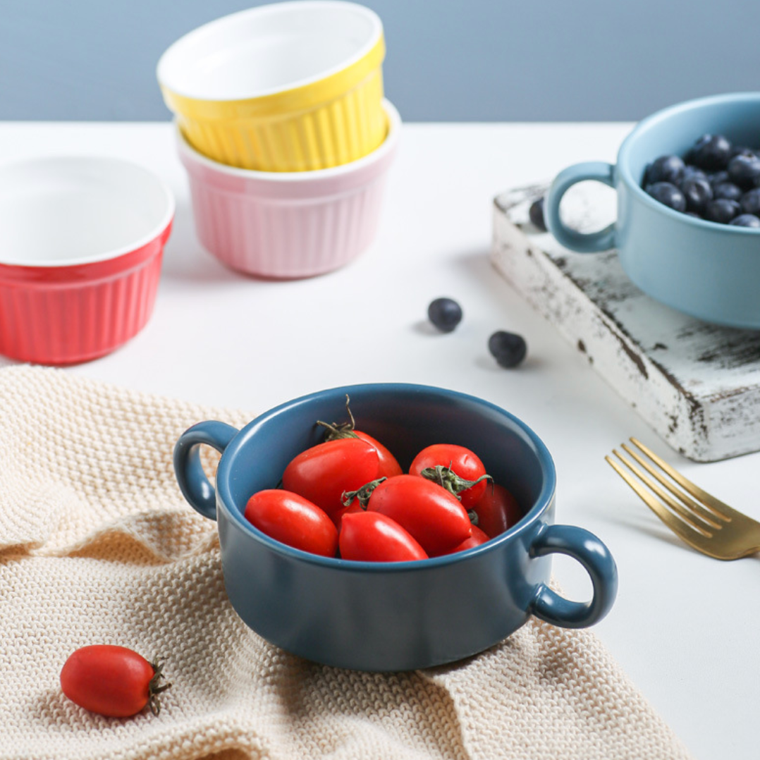 Stoneware soup bowls with cheap handles