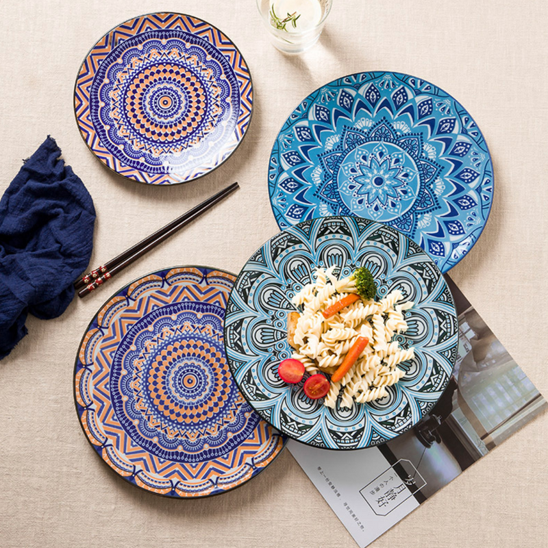 Mandala Dinner Plate - Serving plate, lunch plate, ceramic dinner plates| Plates for dining table & home decor