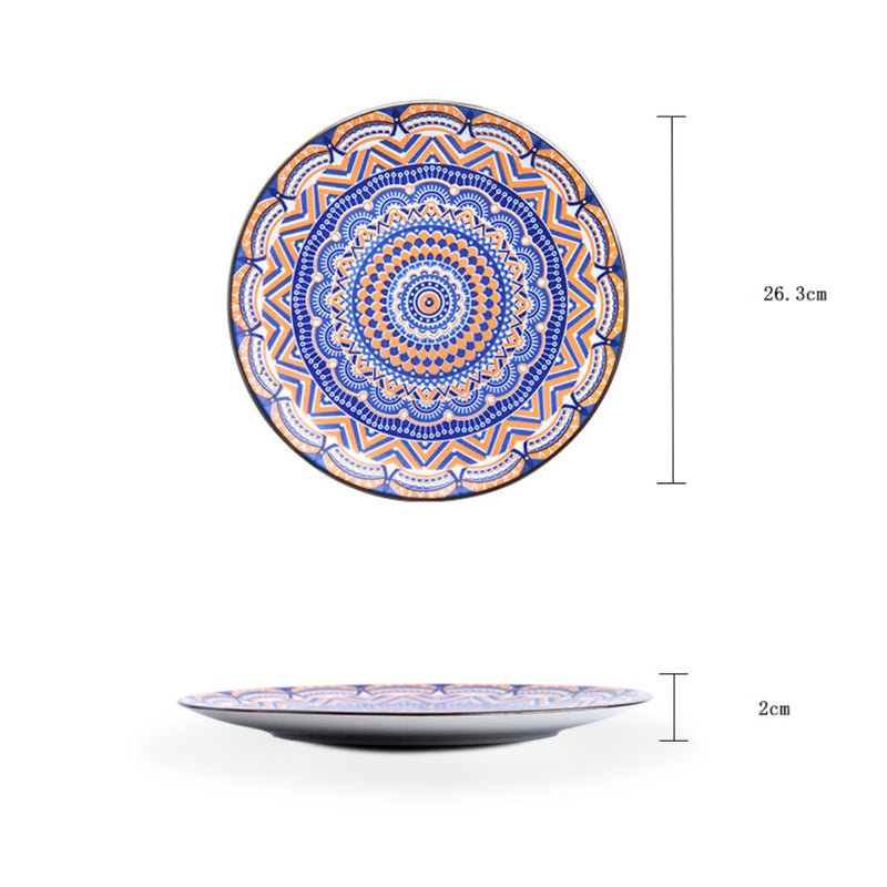 Mandala Dinner Plate - Serving plate, lunch plate, ceramic dinner plates| Plates for dining table & home decor