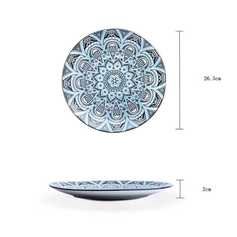 Mandala Dinner Plate - Serving plate, lunch plate, ceramic dinner plates| Plates for dining table & home decor