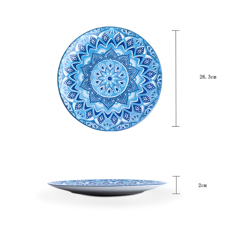 Mandala Dinner Plate - Serving plate, lunch plate, ceramic dinner plates| Plates for dining table & home decor