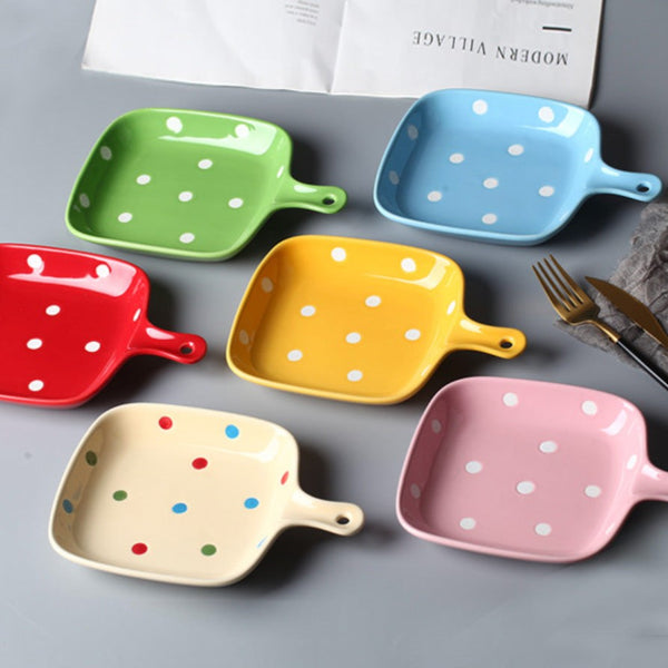 Dots Baking Plates 300 ml - Ceramic platter, serving platter, fruit platter | Plates for dining table & home decor