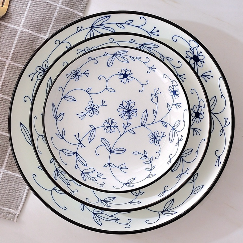Blue and White Floral Snack Plate - Serving plate, snack plate, dessert plate | Plates for dining & home decor