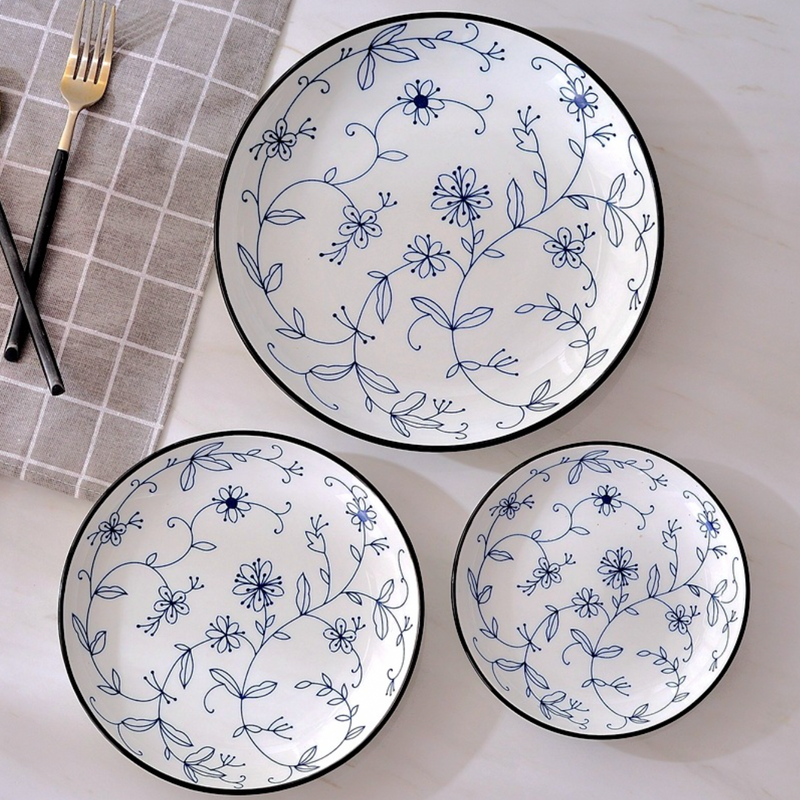 Blue and White Floral Snack Plate - Serving plate, snack plate, dessert plate | Plates for dining & home decor