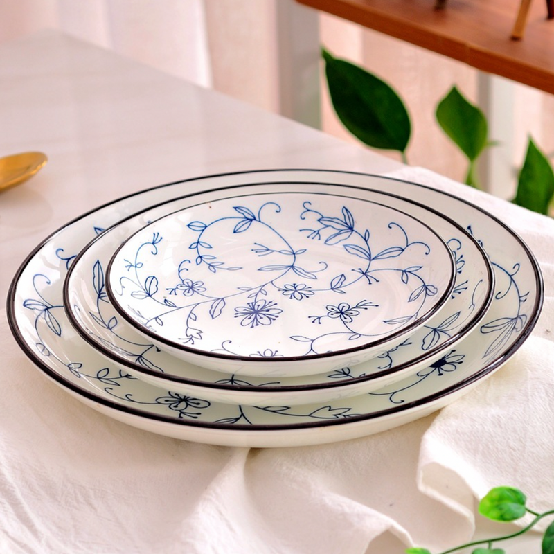 Blue and White Floral Snack Plate - Serving plate, snack plate, dessert plate | Plates for dining & home decor