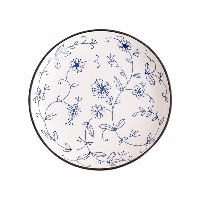 Blue and White Floral Snack Plate - Serving plate, snack plate, dessert plate | Plates for dining & home decor