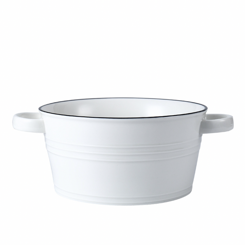 Crystal White Serving Bowl Large - Bowl, ceramic bowl, serving bowls, noodle bowl, salad bowls, bowl for snacks, large serving bowl, bowl with handle | Bowls for dining table & home decor