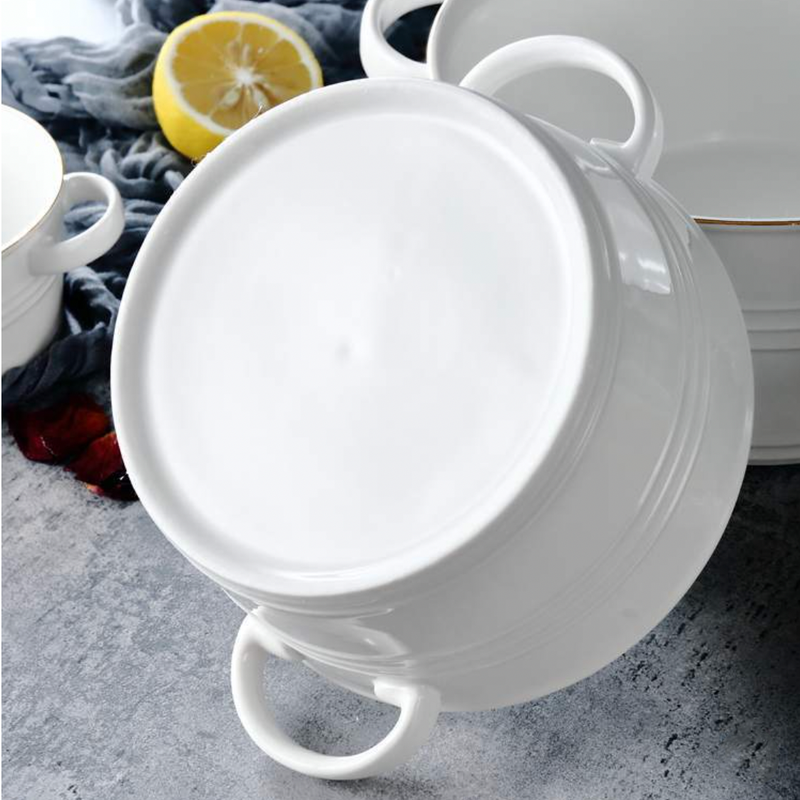 Crystal White Serving Bowl Large - Bowl, ceramic bowl, serving bowls, noodle bowl, salad bowls, bowl for snacks, large serving bowl, bowl with handle | Bowls for dining table & home decor