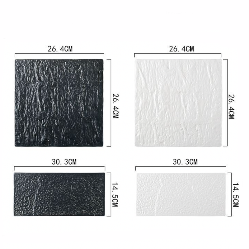 Textured Square Platter - Ceramic platter, serving platter, fruit platter | Plates for dining table & home decor