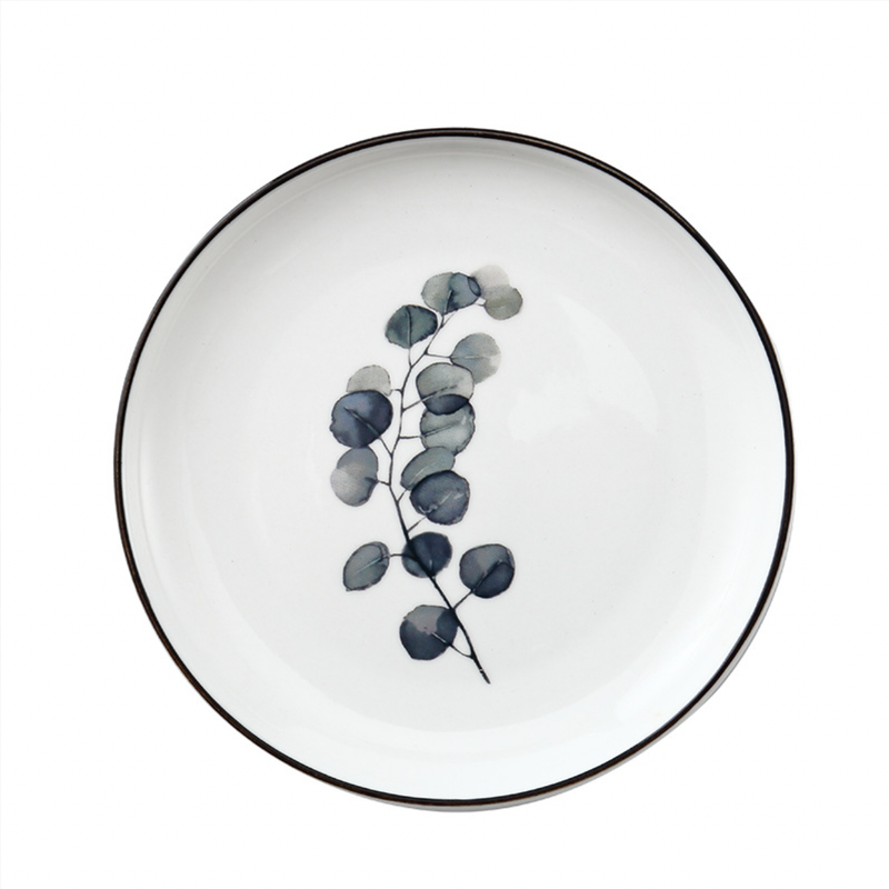 Side Plate With Leaf Motif - Serving plate, snack plate, dessert plate | Plates for dining & home decor