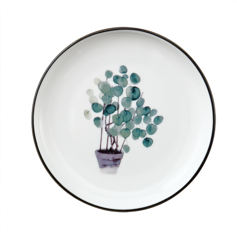 Side Plate With Leaf Motif - Serving plate, snack plate, dessert plate | Plates for dining & home decor