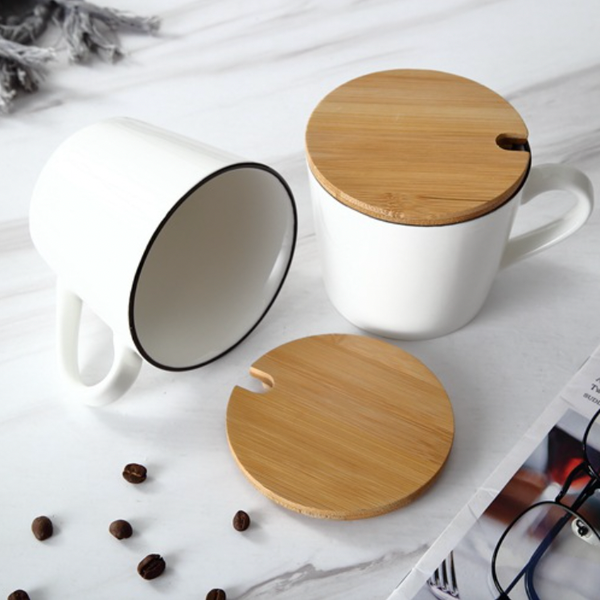 Pearly White Mug With Lid- Mug for coffee, tea mug, cappuccino mug | Cups and Mugs for Coffee Table & Home Decor