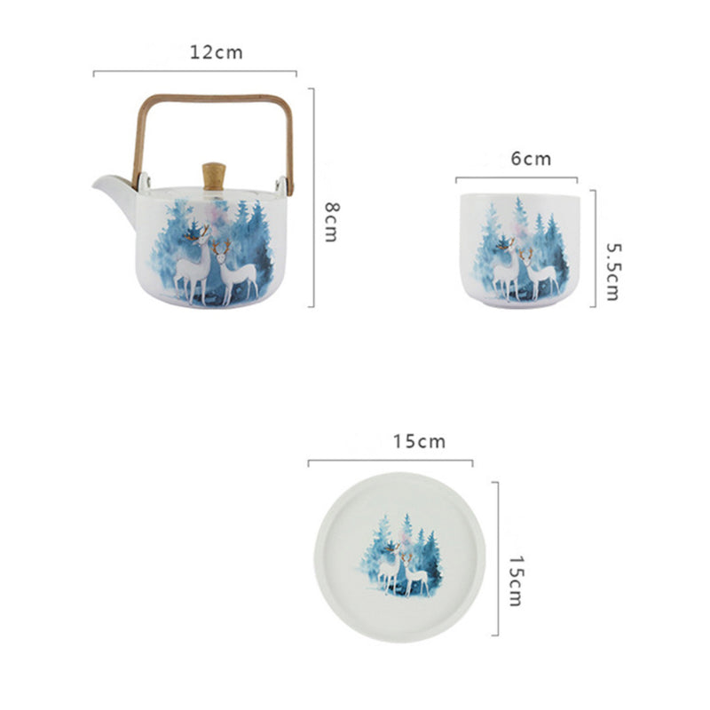 White Teapot Set - Tea cup set, tea set, teapot set | Tea set for Dining Table & Home Decor