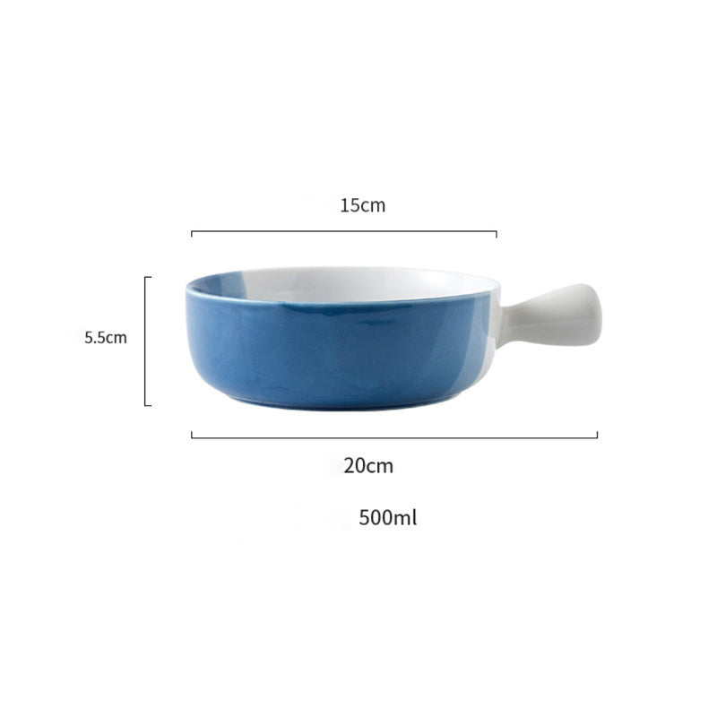 Ombre Bowl with Handle - Ceramic bowl, salad bowls, snack bowls, bowl with handle, oven bowl | Bowls for dining table & home decor