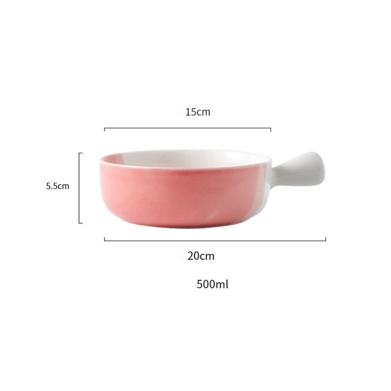 Ombre Bowl with Handle - Ceramic bowl, salad bowls, snack bowls, bowl with handle, oven bowl | Bowls for dining table & home decor