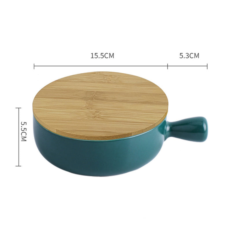 Oven Bowl With Lid - Ceramic bowl, salad bowls, serving bowl with lid, snack bowls, bowl with handle, oven bowl | Bowls for dining table & home decor