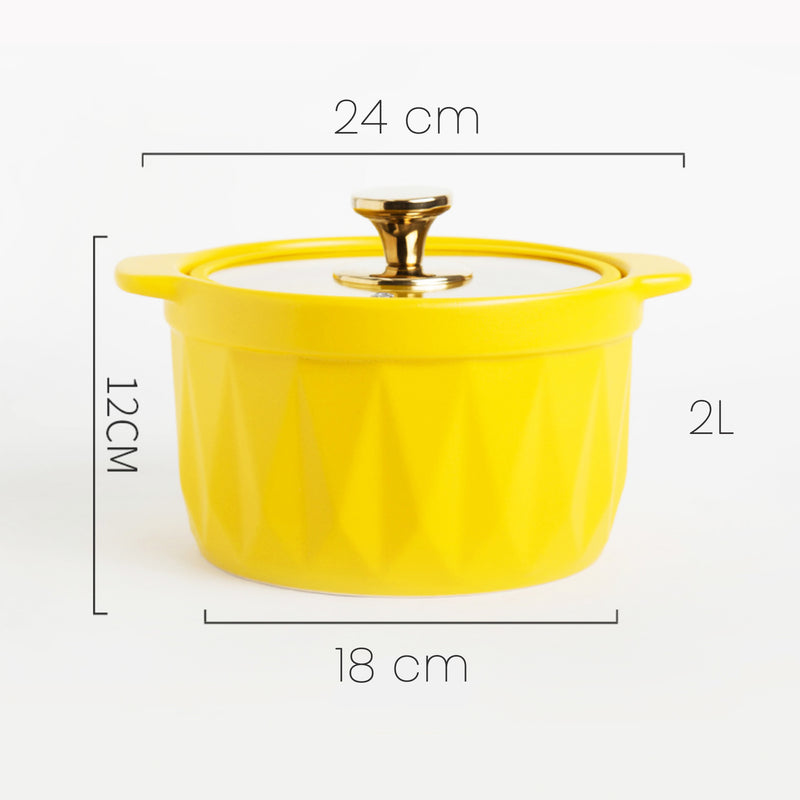 Cooking Pot with Lid Yellow - Cooking Pot