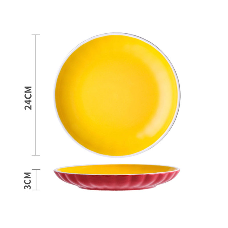 Chrome Dinner Plate 9.5 Inch - Serving plate, rice plate, ceramic dinner plates| Plates for dining table & home decor