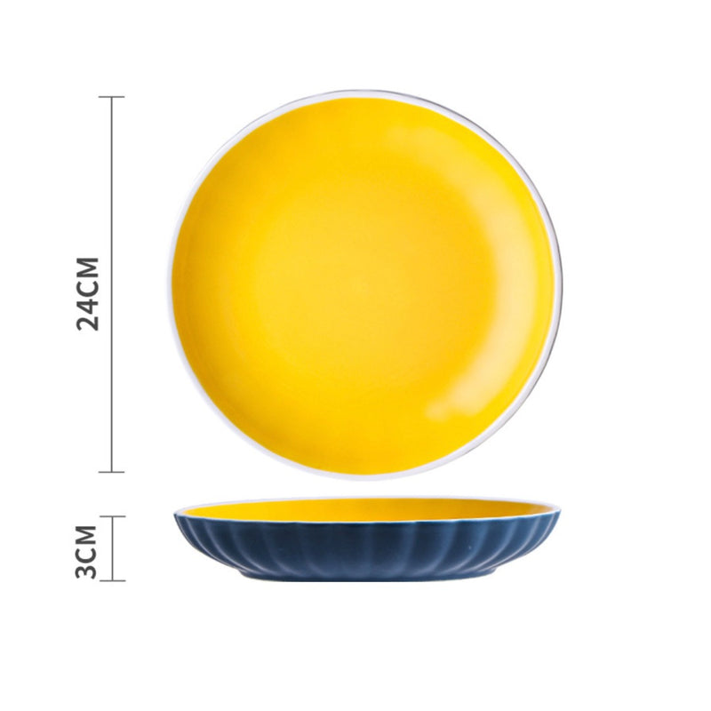 Chrome Dinner Plate 9.5 Inch - Serving plate, rice plate, ceramic dinner plates| Plates for dining table & home decor