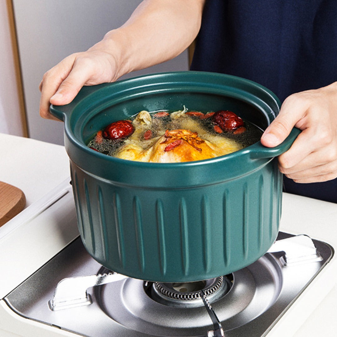 Cooking Pot with Glass Lid Green