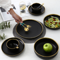 VERA Black Bowl - Bowl, ceramic bowl, serving bowls, noodle bowl, salad bowls, bowl for snacks, large serving bowl | Bowls for dining table & home decor