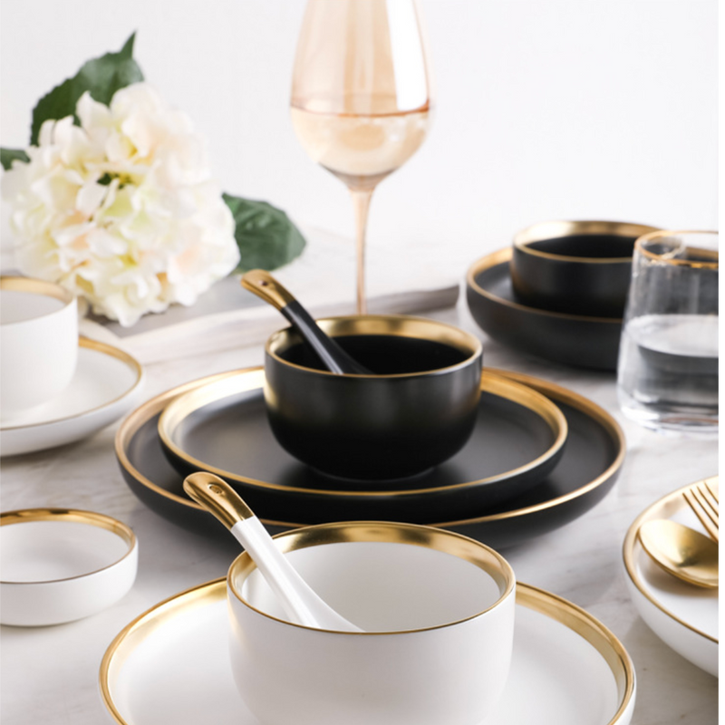 VERA Black Bowl - Bowl, ceramic bowl, serving bowls, noodle bowl, salad bowls, bowl for snacks, large serving bowl | Bowls for dining table & home decor