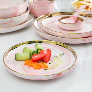 Pink Marble Salad Plate