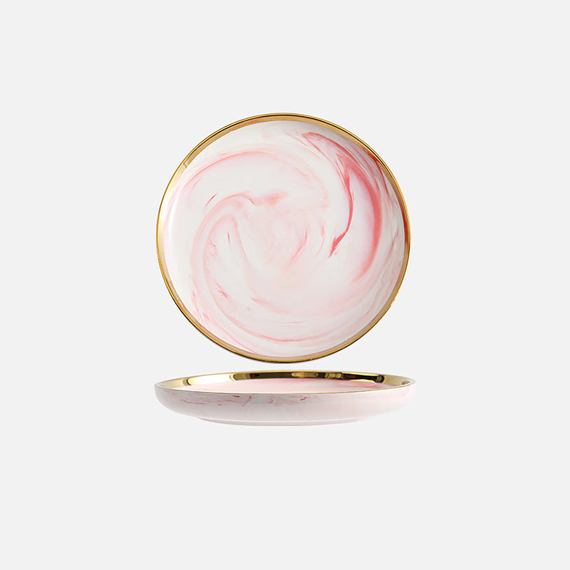 Pink Marble Salad Plate - Serving plate, snack plate, dessert plate | Plates for dining & home decor