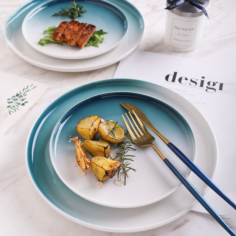 Navy Blue Dinner Plate - Serving plate, lunch plate, ceramic dinner plates| Plates for dining table & home decor