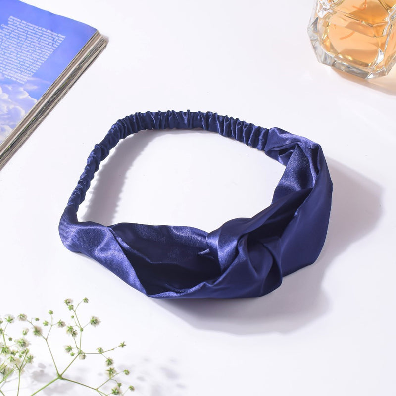 Starry Night Blue Satin Hair Band
