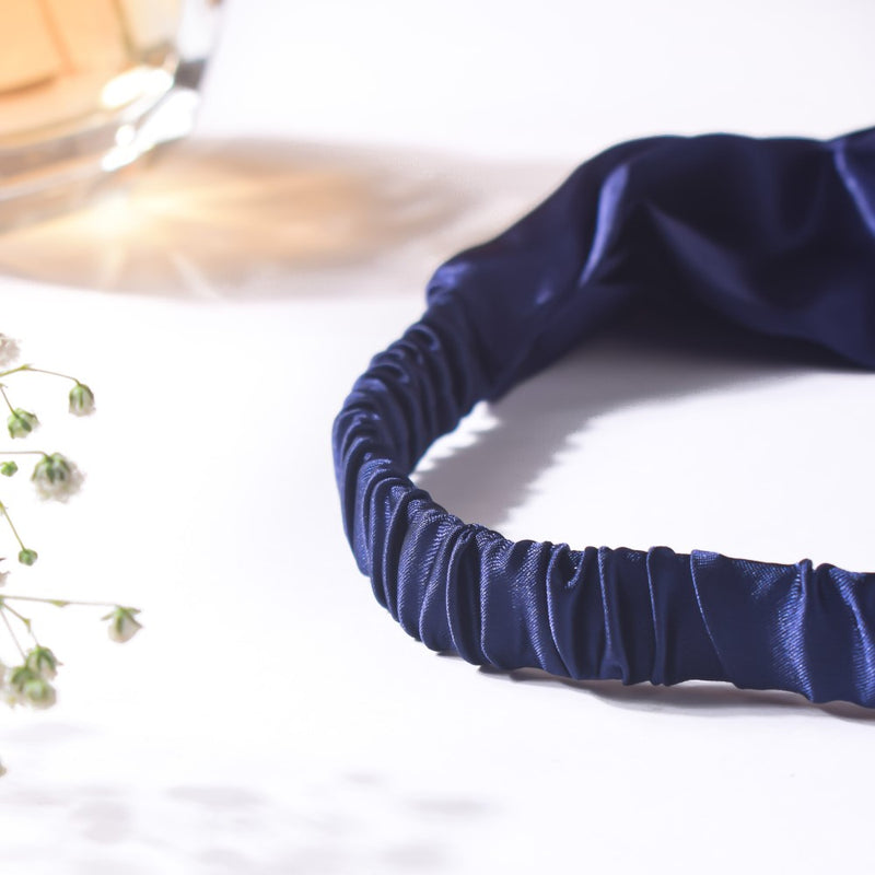 Starry Night Blue Satin Hair Band