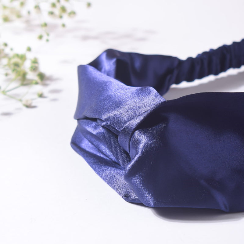 Starry Night Blue Satin Hair Band