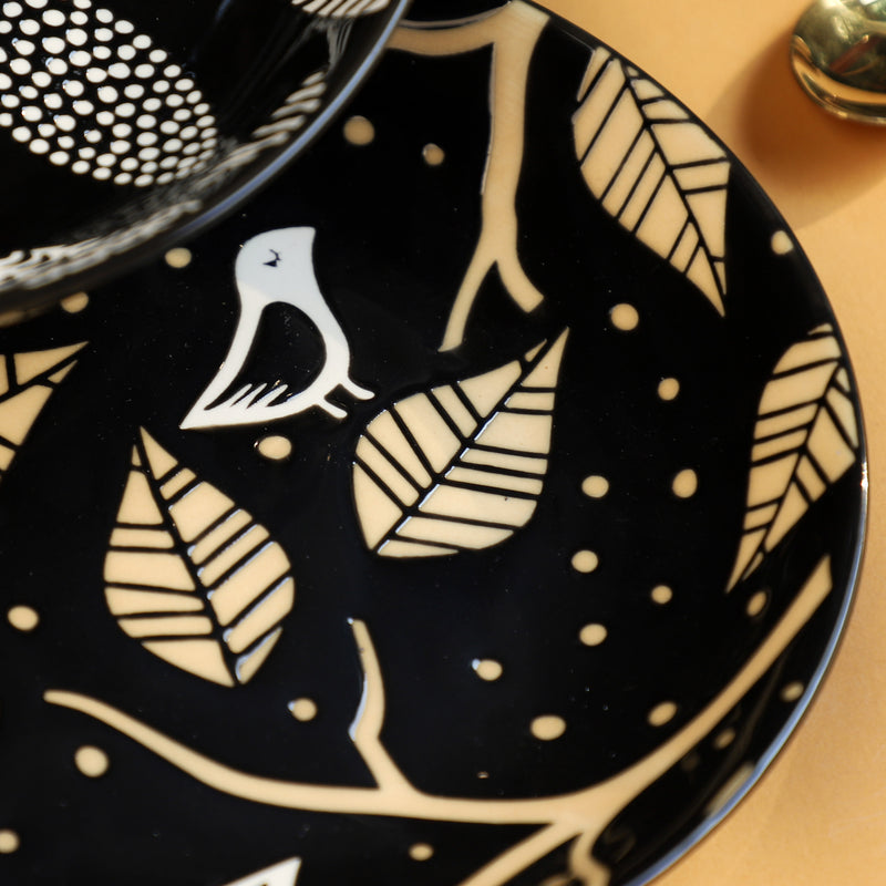 Natura Plates Black - Serving plate, snack plate, dessert plate | Plates for dining & home decor