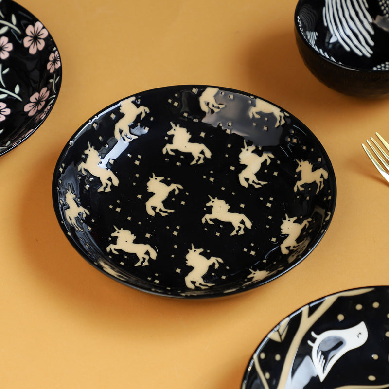 Natura Plates Black - Serving plate, snack plate, dessert plate | Plates for dining & home decor