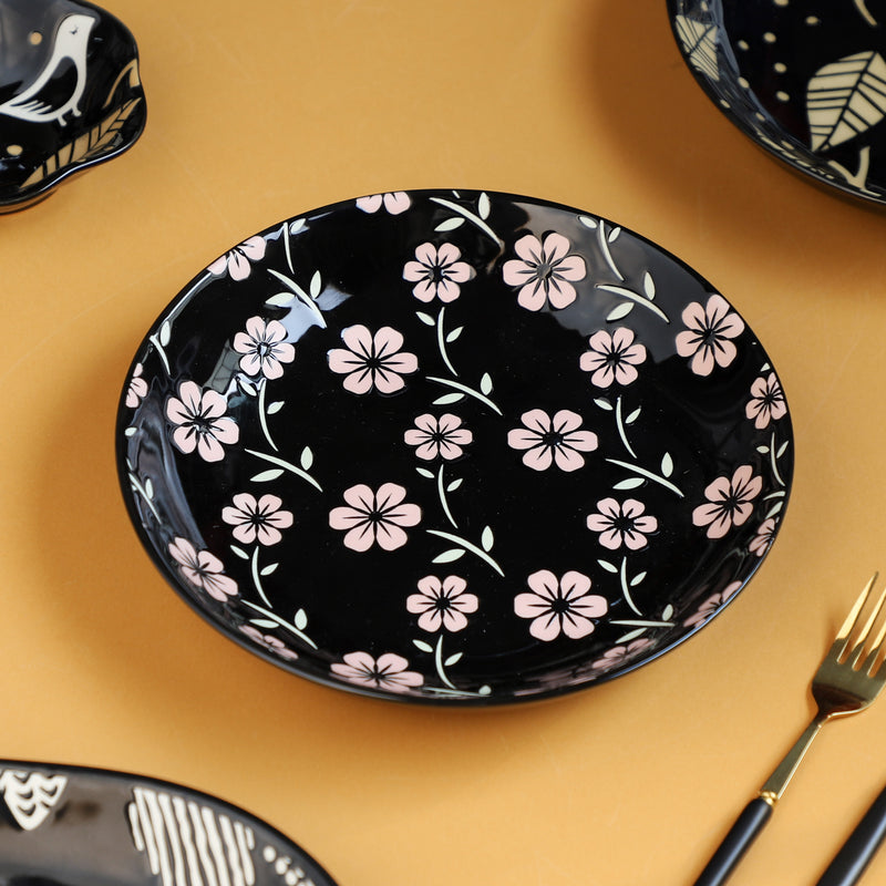 Natura Plates Black - Serving plate, snack plate, dessert plate | Plates for dining & home decor