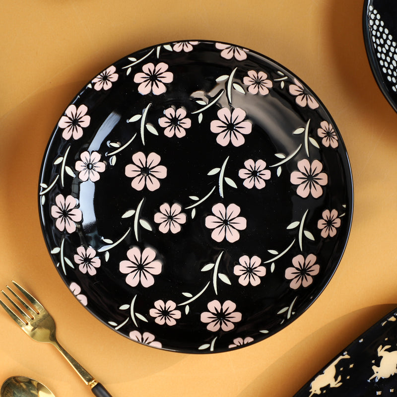 Natura Plates Black - Serving plate, snack plate, dessert plate | Plates for dining & home decor