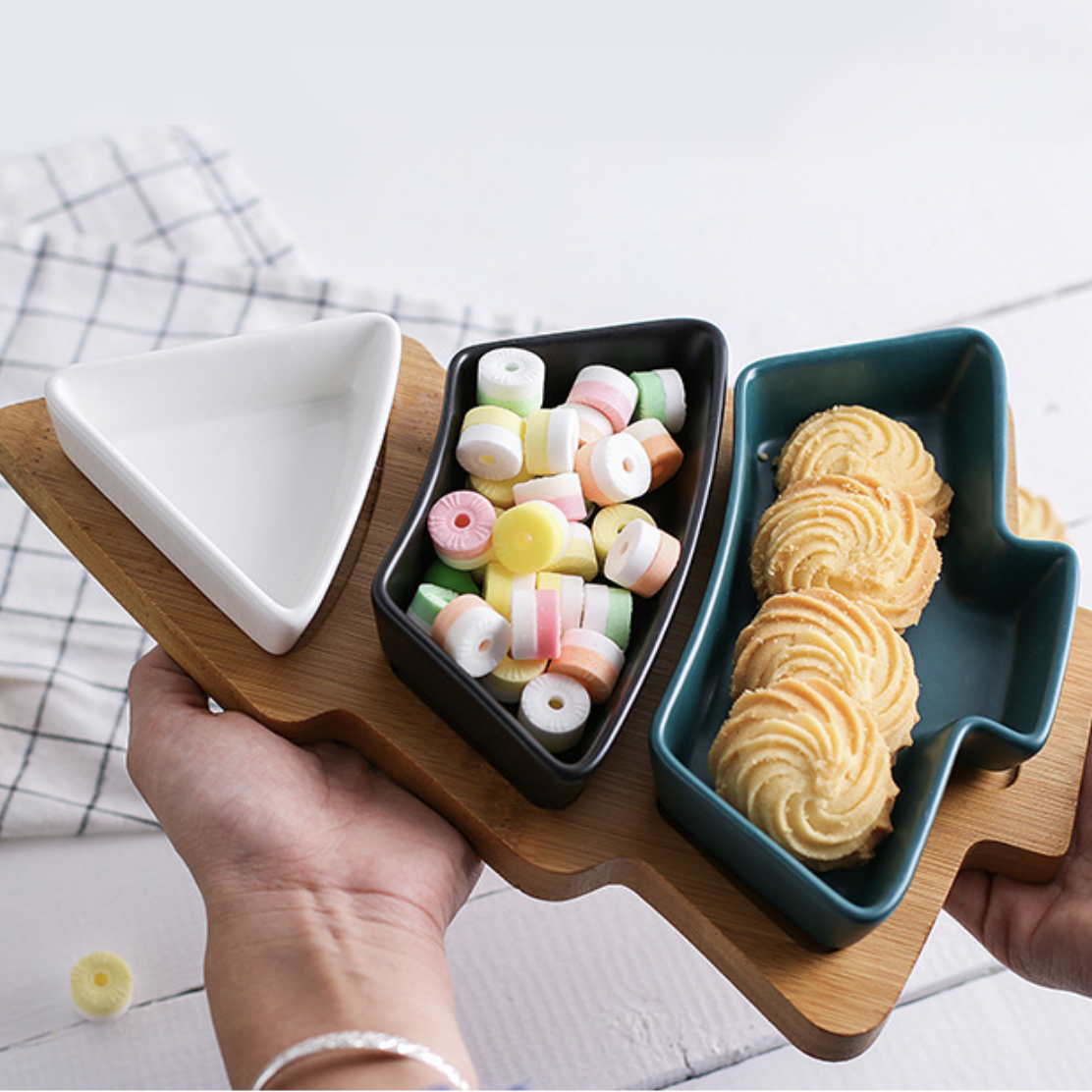 Christmas tree serving sales platter