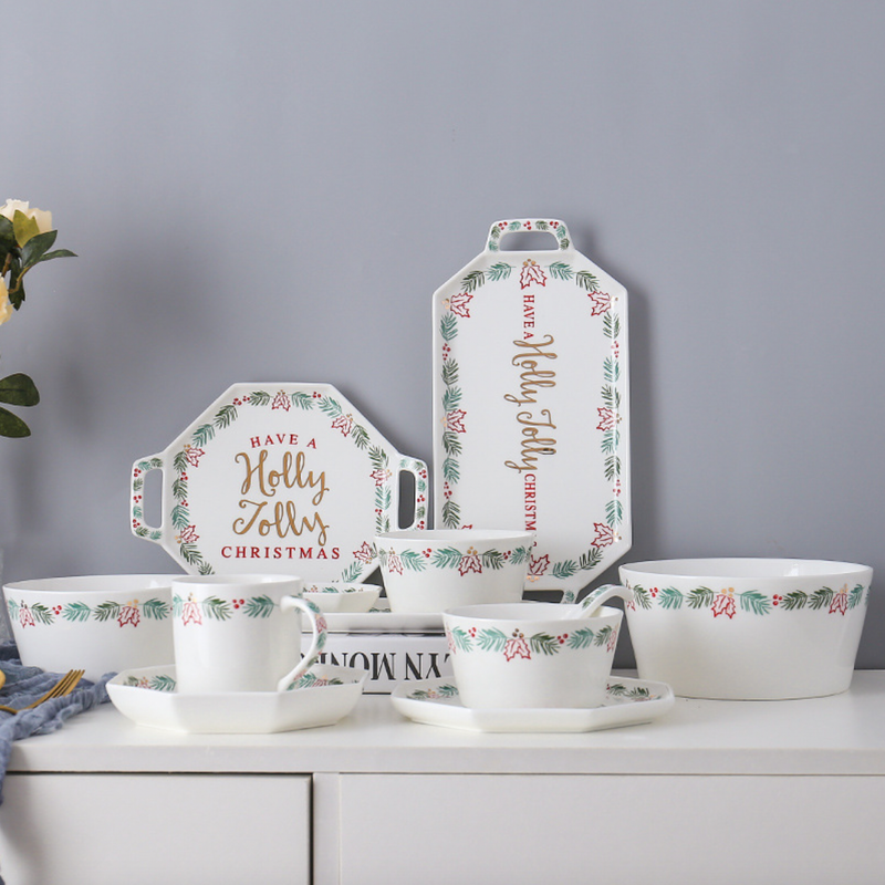 Ceramic Platter for Christmas - Ceramic platter, serving platter, fruit platter | Plates for dining table & home decor
